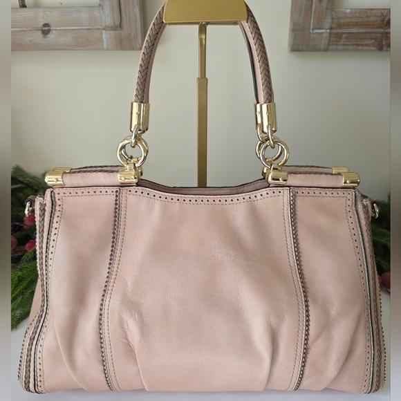 Coach Madison Pinnacle Carrie Satchel Blush Leather Zig Zag Perforated - Picture 8 of 16